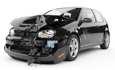 Havarovaný osobní automobil připravený k ekologické likvidaci